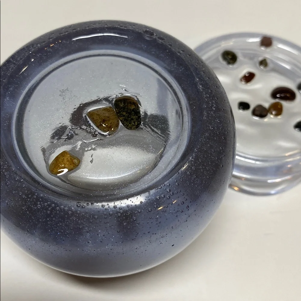 Puddin Jar Small Resin Semi Clear Rock Homemade Screw Lid Container NWOT - Picture 4 of 16